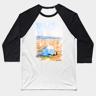 Surf Board On The Beach Baseball T-Shirt